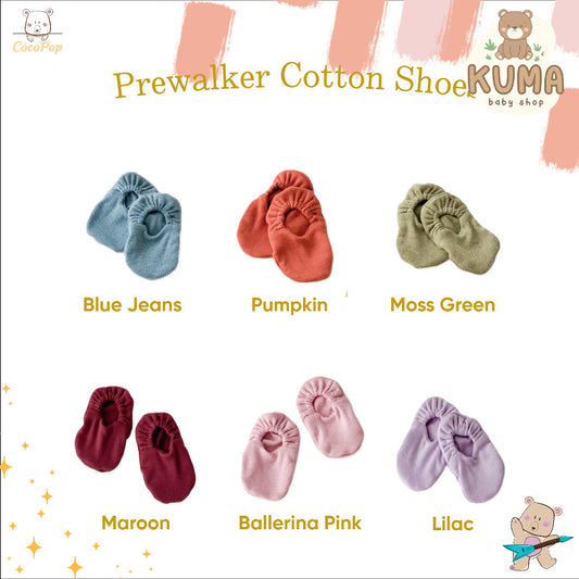 Cocopop Baby - Coco Prewalker Cotton Shoes Baby ( 0 12 Bulan / 1 Tahun ) Newborn Kaos Kaki Sepatu Bayi Unisex Laki Laki Wanita Bahan Katun Lembut Halus