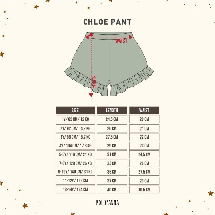 BOHOPANNA - CHLOE PANTS - CELANA ANAK PEREMPUAN