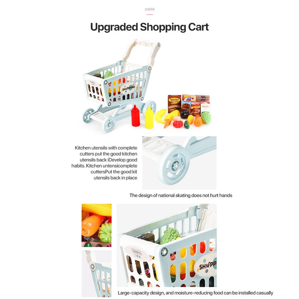 Beiens Shopping Cart Toy Trolley Mainan Keranjang Belanja Anak