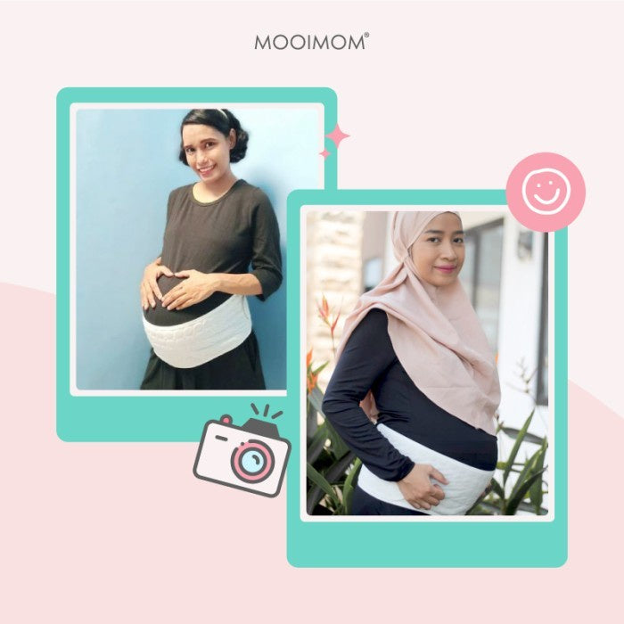 Penyangga Perut Ibu Hamil - MOOIMOM Cotton White Maternity Belt