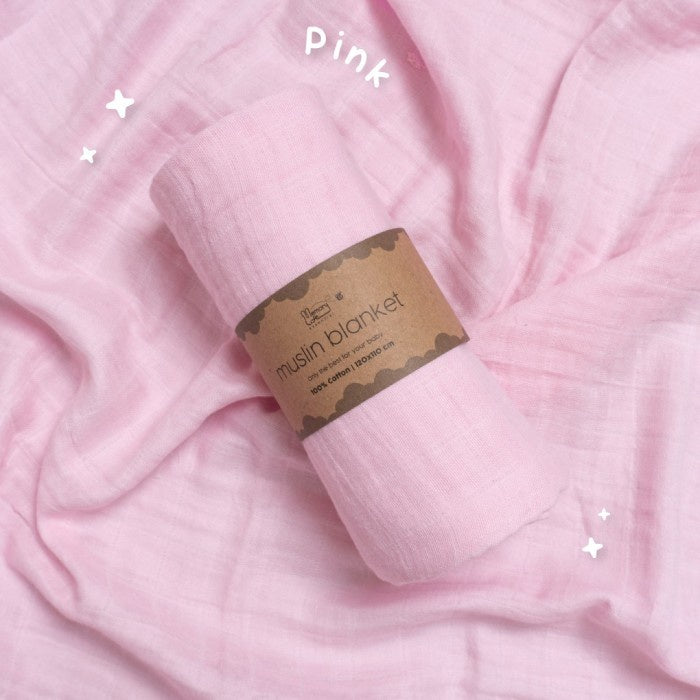 MemoryLife - Premium Plain Muslin Baby Blanket Swaddle | Kain Bedong
