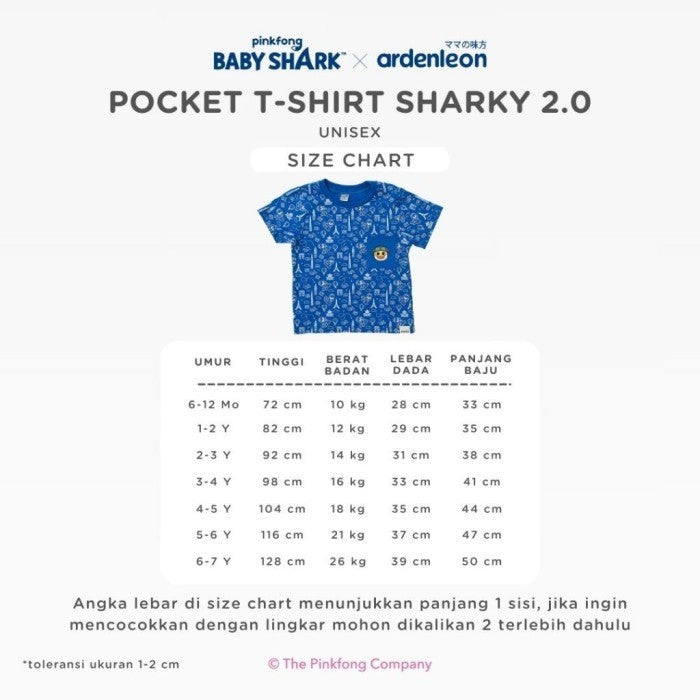 ARDENLEON Atasan Kaos Anak Shark Pocket T-shirt 2.0