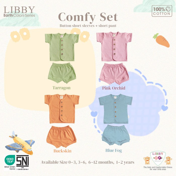 LIBBY Earth Comfy Setelan Pendek Seri 5 (1stel/pack) Baju Pendek Anak