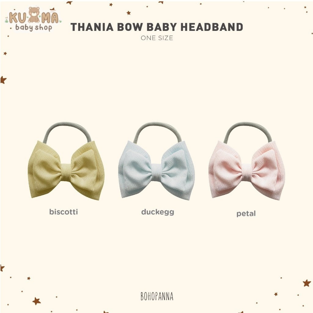 BOHOPANNA - RAYA COLLECTION 2025 - THANIA BOW BABY HEADBAND - Pita Bayi