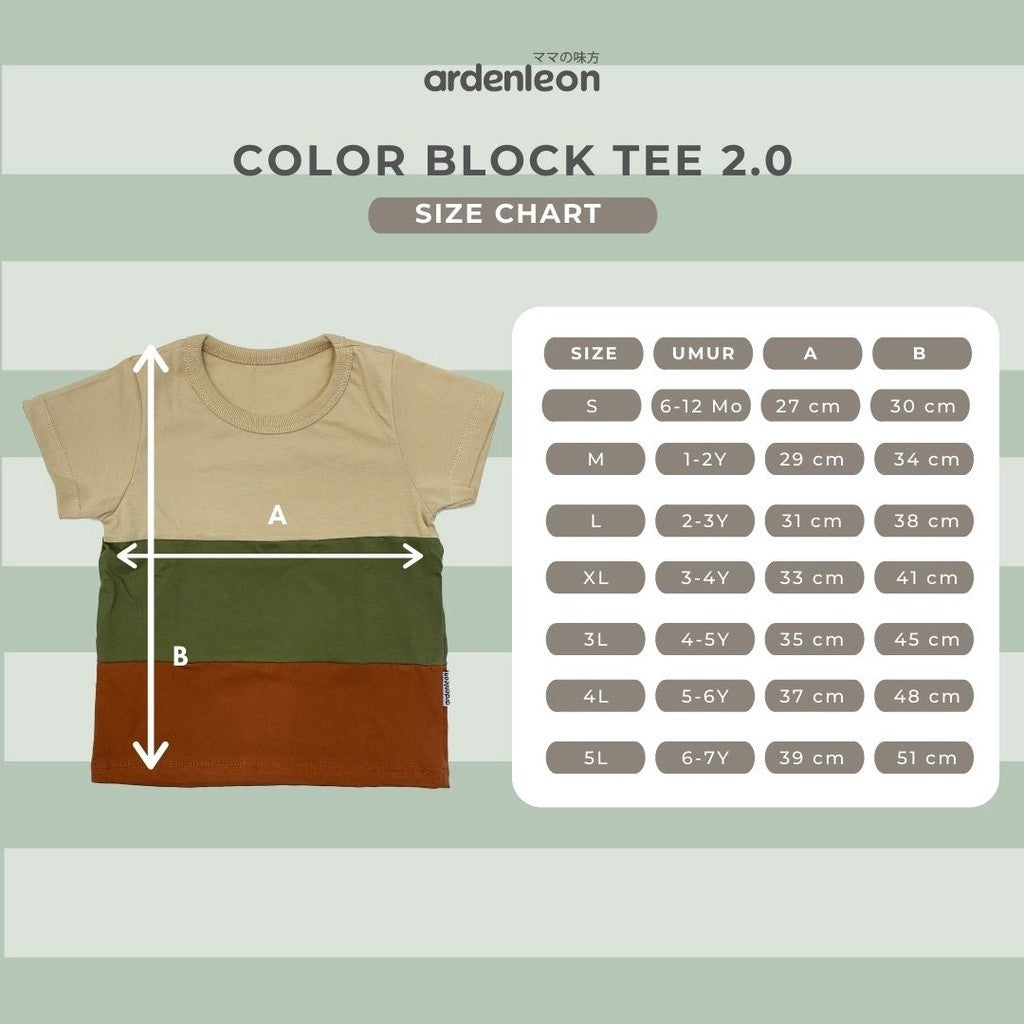 ARDENLEON Atasan Kaos Anak Color Block Tee 2.0