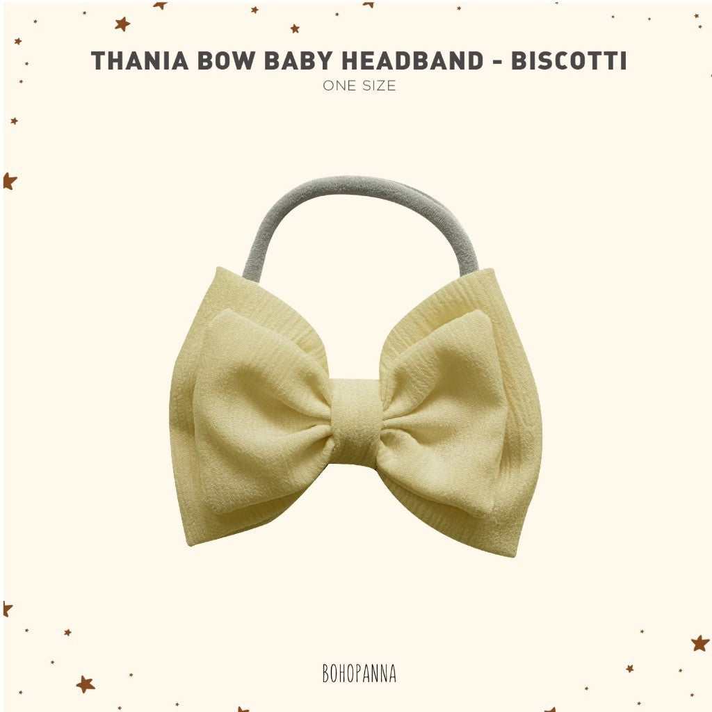BOHOPANNA - RAYA COLLECTION 2025 - THANIA BOW BABY HEADBAND - Pita Bayi
