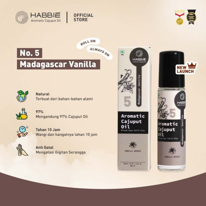 Habbie Aromatic Roll On Minyak Kayu Putih 10ml Saffron Vanilla