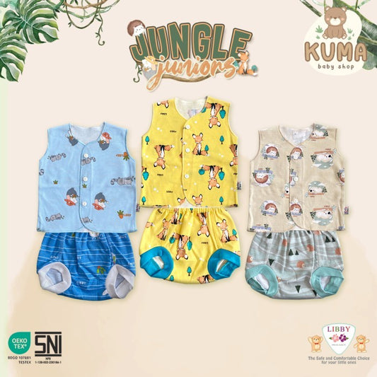 LIBBY Setelan Baju Kutung Newborn Motif Jungle Juniors (1stel)