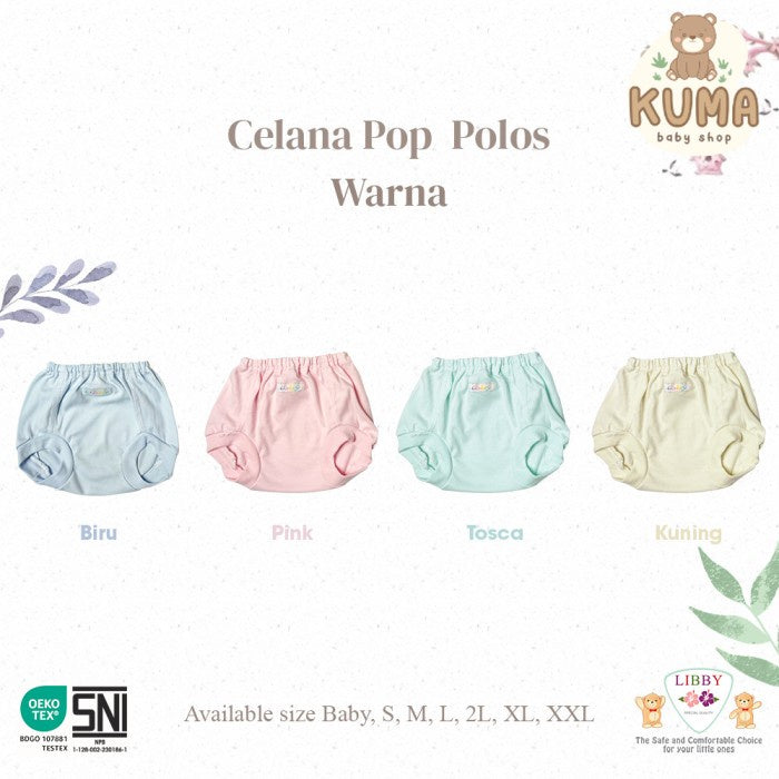 LIBBY Celana Pop Newborn Polos Warna (1 pcs)