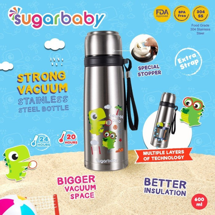 Sugar Baby STRONG Vacuum Stainless Steel Bottle (600 ml) - Dino
