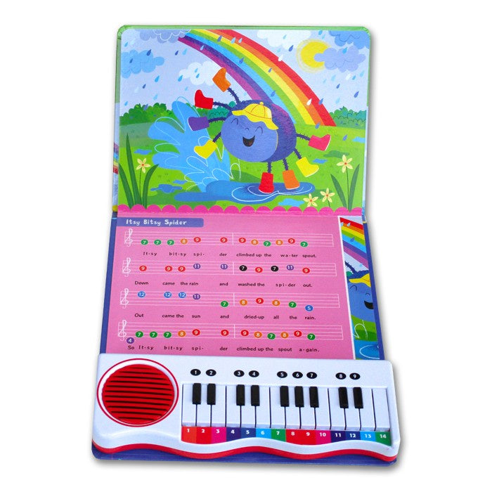 Itsy Bitsy Spider and other Songs Piano Board Book with 7 Songs