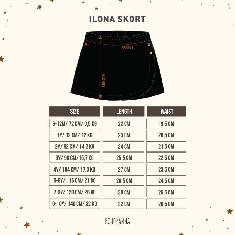 BOHOPANNA - ILONA SKORT - ROK ANAK - SKORT ANAK - ROK CELANA ANAK BP2456
