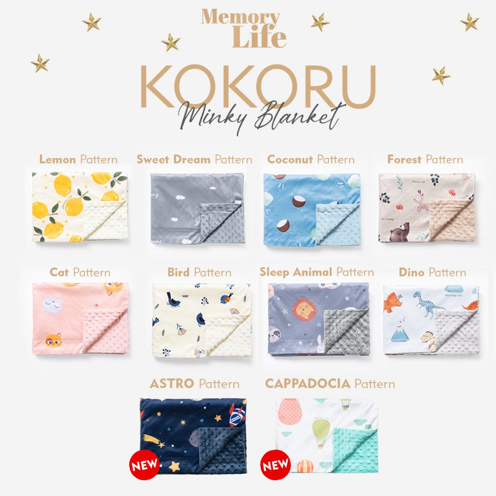 Memorylife Essentials - Kokoru Minky Blanket | Selimut Bayi Premium Minky Dotted Blanket