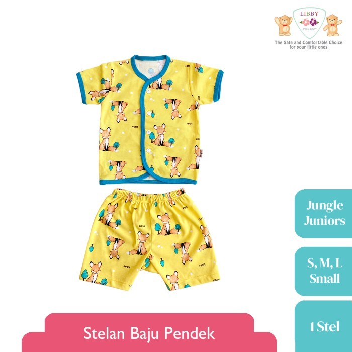 LIBBY Setelan Baju Pendek Anak Kecil Motif Jungle Juniors (1stel)