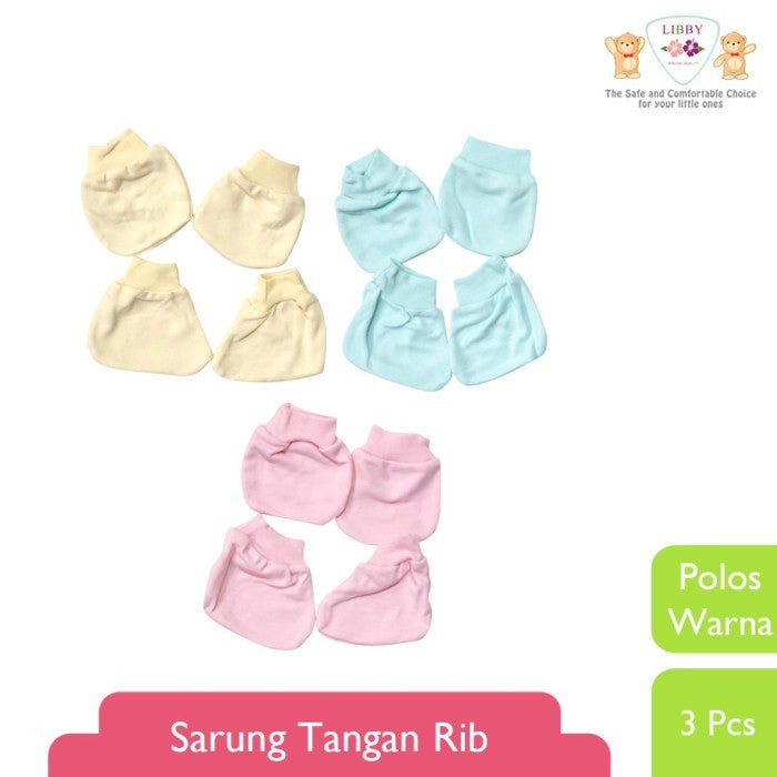 LIBBY Sarung Tangan & Kaki Rib Polos Warna & Putih (1pcs)