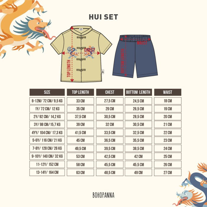 BOHOPANNA - HUI SET - Baju Imlek Anak Laki-Laki Chinese New Year CNY