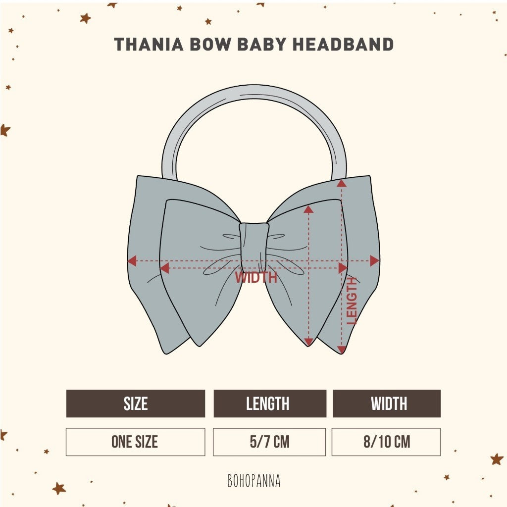 BOHOPANNA - RAYA COLLECTION 2025 - THANIA BOW BABY HEADBAND - Pita Bayi