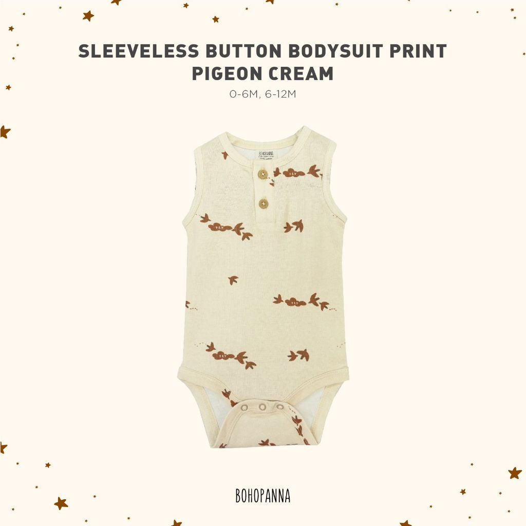 BOHOPANNA - SLEEVELESS BUTTON BODYSUIT PRINT - Jumper Bayi