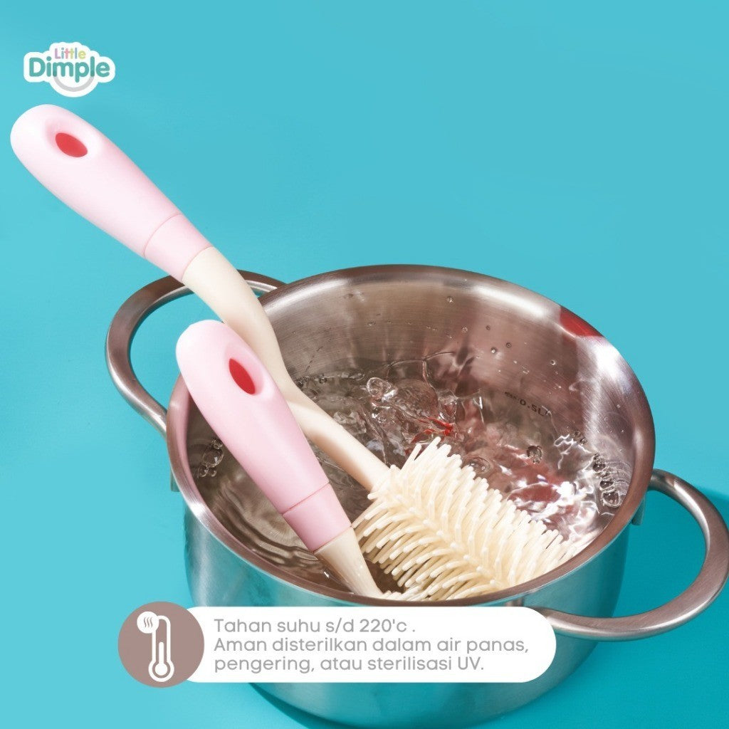 Little Dimple 3in1 Premium Silicone Bottle Brush Sikat Botol Silikon