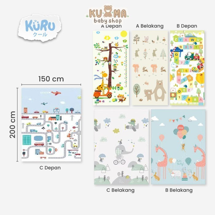 KURU PM2 XPE Playmat Bayi | Karpet Matras Bermain Anak Lipat 150 x 200