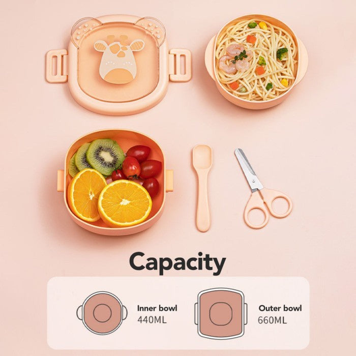 SAKUMINI PORTABLE FOOD GRINDER BOWL LUNCH BOX SET KOTAK MAKAN ANAK