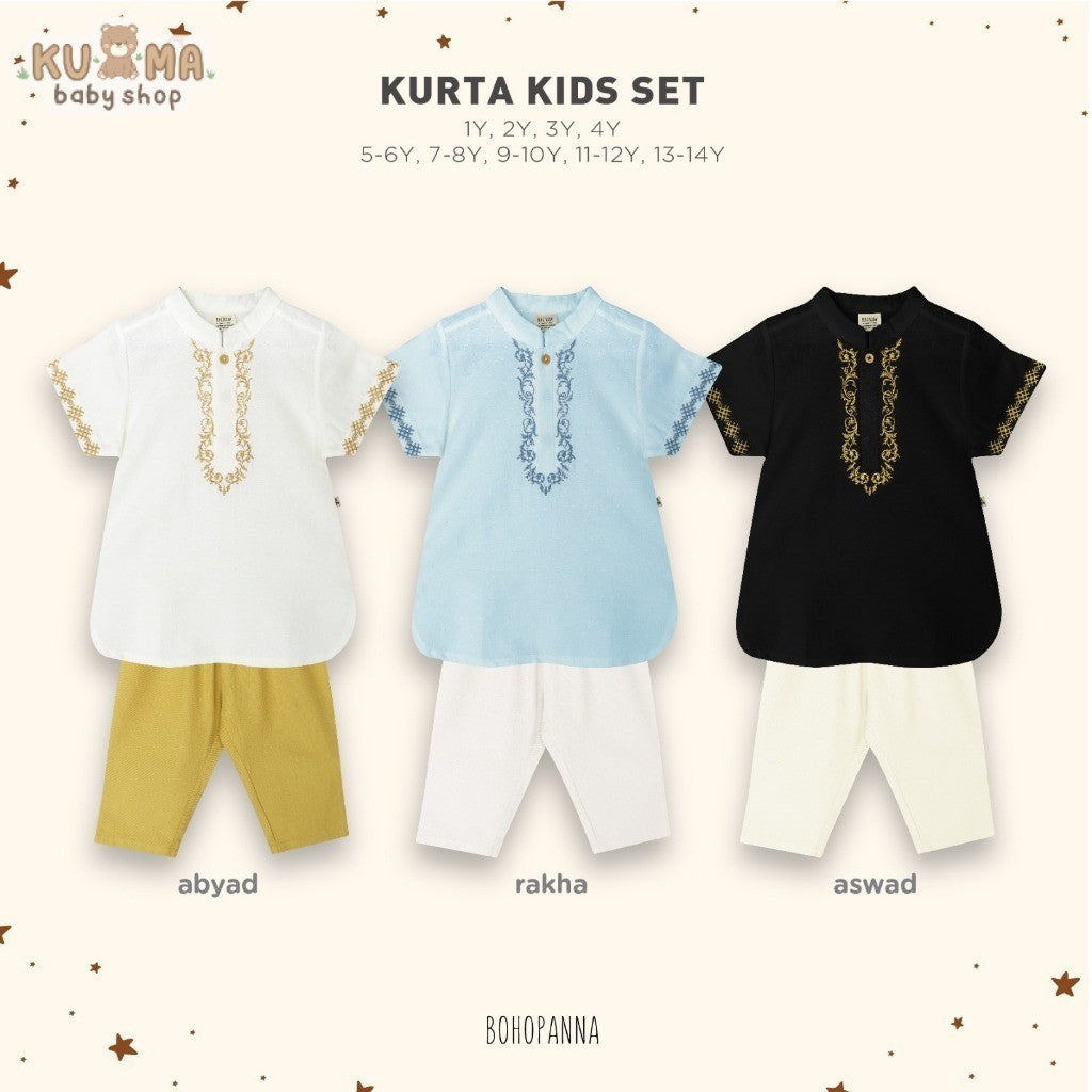 BOHOPANNA - RAYA COLLECTION 2025 - KURTA KIDS SET - Setelan Baju Bayi - Baju Muslim - Baju Raya