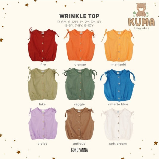 BOHOPANNA - WRINKLE TOP - ATASAN ANAK PEREMPUAN 2322