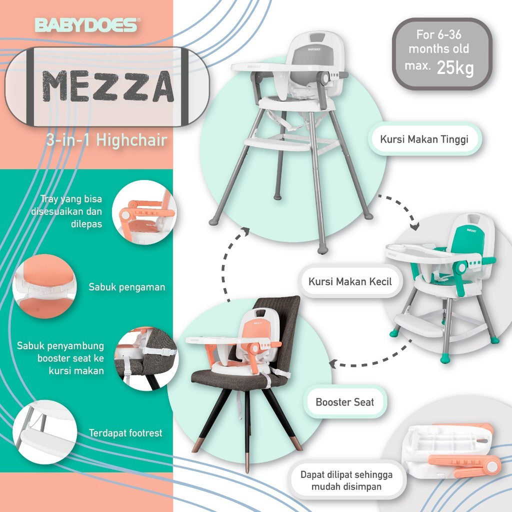 Babydoes High Chair CH-KT 614 SN Mezza Kursi Makan Anak