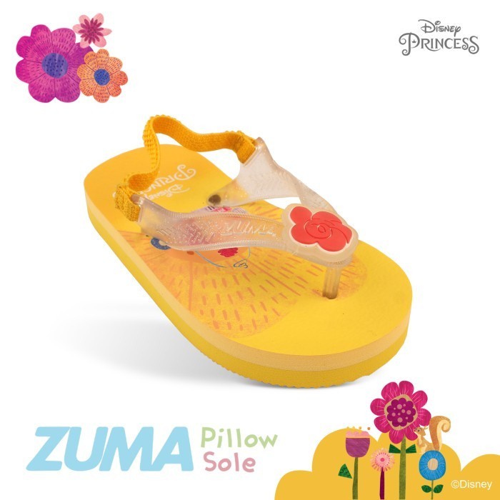 Zuma Baby x Disney Princess Belle Yellow, Sandal Jepit Bayi Karet