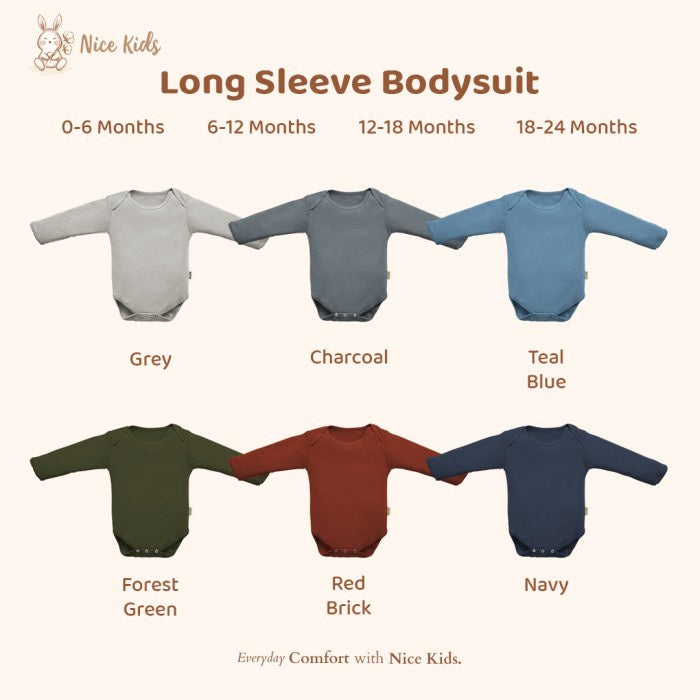 Nice Kids Baby Long Sleeve Bodysuit Baju Bayi Bodysuit Solid Color