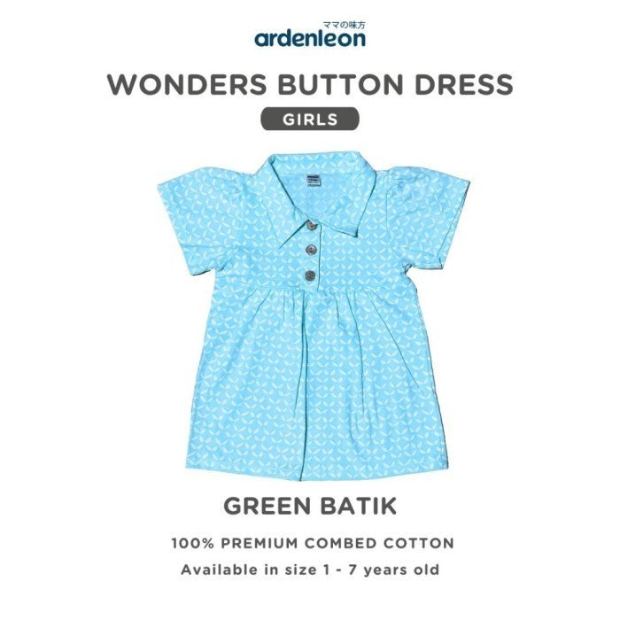 Ardenleon Rok Anak Wonders Button Dress Baju Anak Perempuan