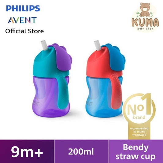 Philips Avent Straw Cup 7OZ Single Gelas Sedotan Bendy