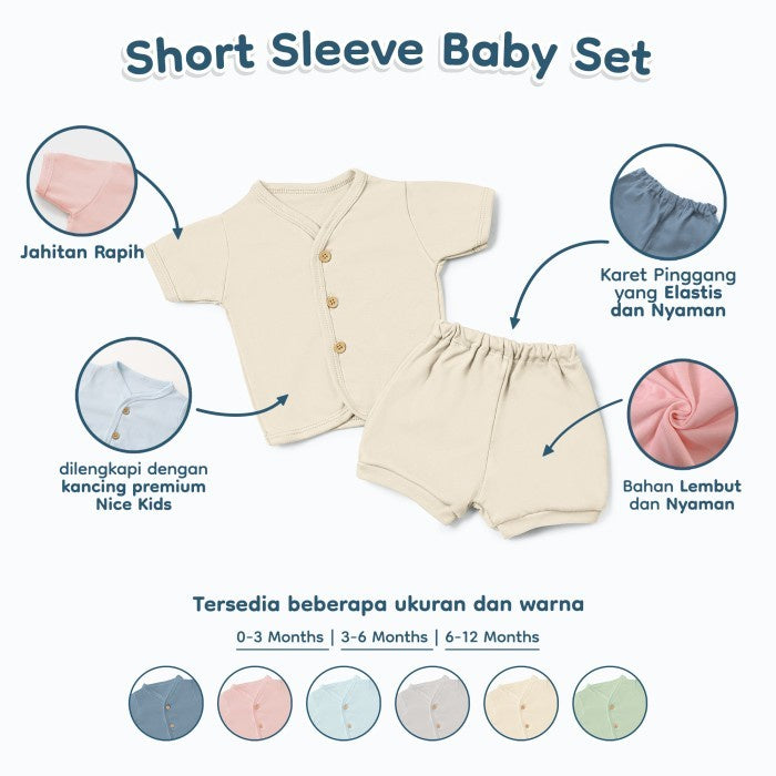 SHORT SLEEVE BABY SET- nice kids (piyama bayi)