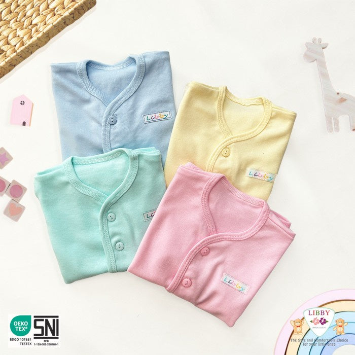 LIBBY 1 PCS Baju Panjang Newborn Polos Warna  (1 PCS)