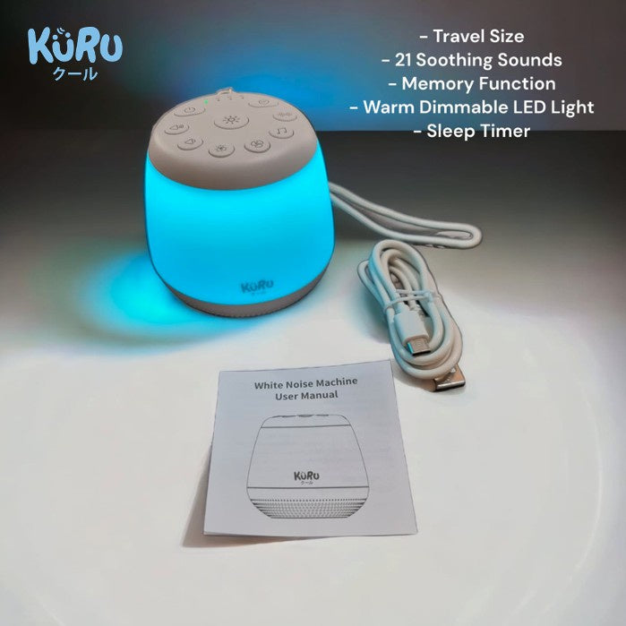 KURU W16 Baby White Noise Sound Machine Shusher with LED Night Lamp