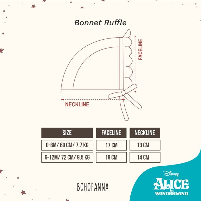 BOHOPANNA - BONNET RUFFLE DISNEY - TOPI BAYI