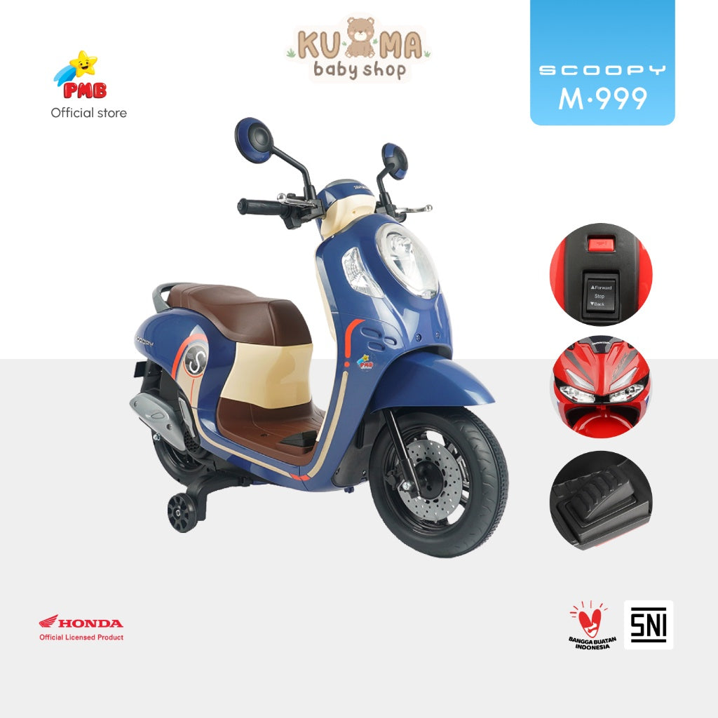 MAINAN ANAK MOTOR AKI HONDA SCOOPY M-999 - PMB TOYS
