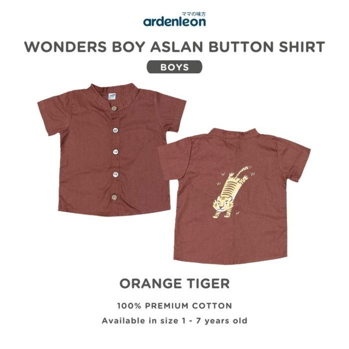 Ardenleon Atasan Anak Wonders Aslan Boy Button Shirt Kemeja Kancing