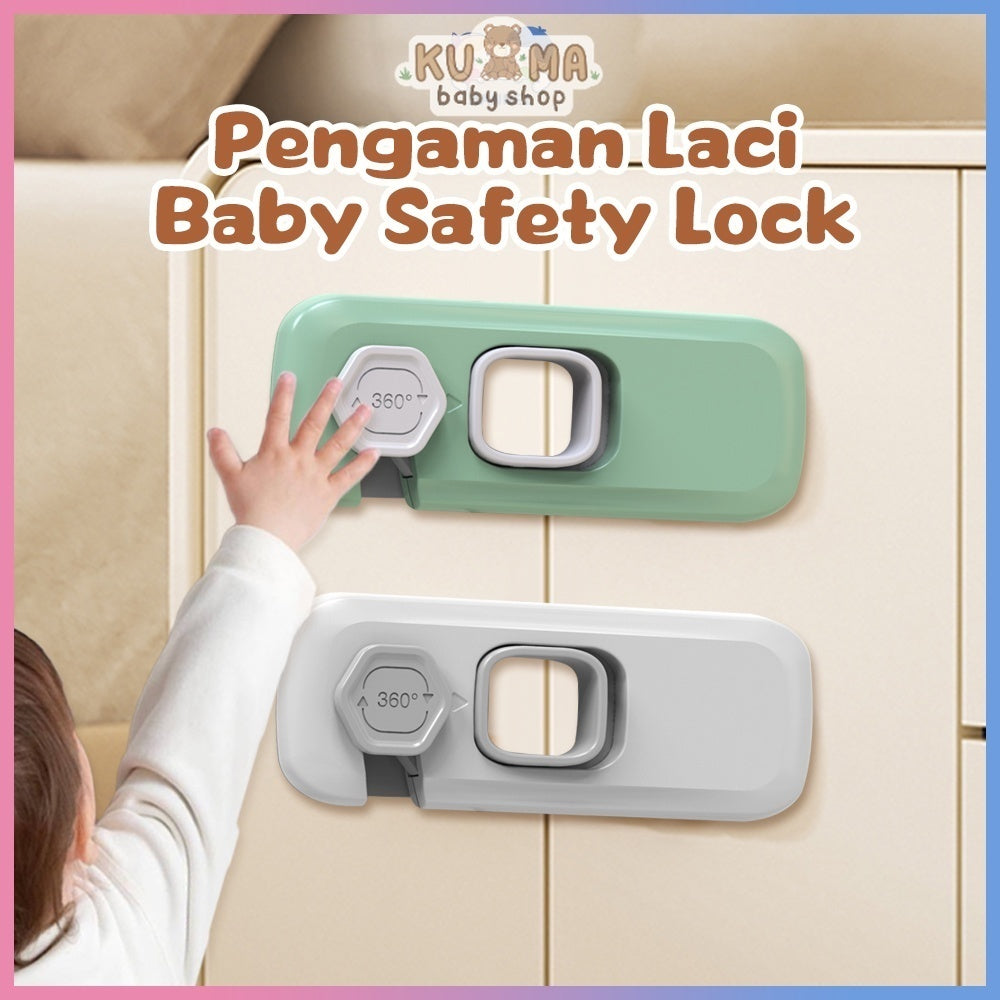 Hannei Pengaman Laci Lemari Bayi Safety Lock Kunci Kulkas Pengaman Laci Pintu Serbaguna