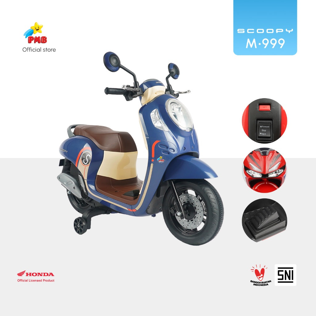 MAINAN ANAK MOTOR AKI HONDA SCOOPY M-999 - PMB TOYS