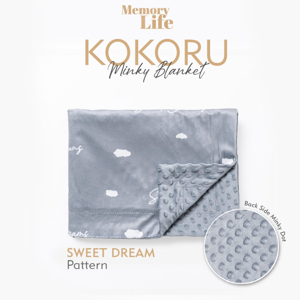 Memorylife Essentials - Kokoru Minky Blanket | Selimut Bayi Premium Minky Dotted Blanket