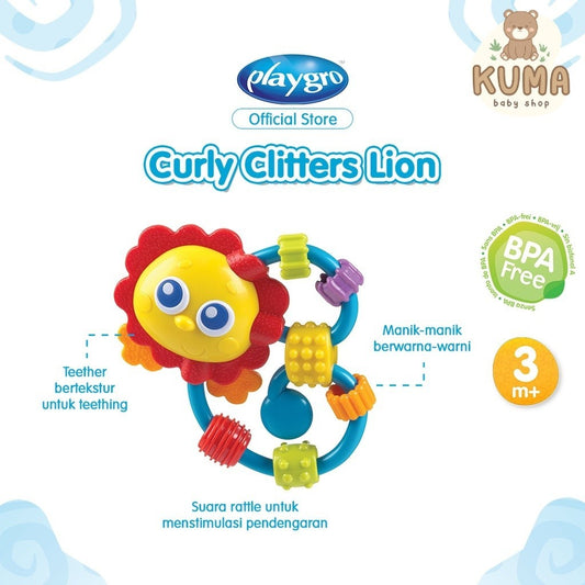 Playgro Curly Critter Lion - Mainan Gigitan Anak Bayi