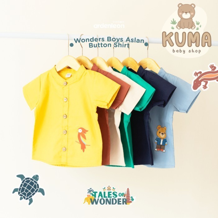 Ardenleon Atasan Anak Wonders Aslan Boy Button Shirt Kemeja Kancing