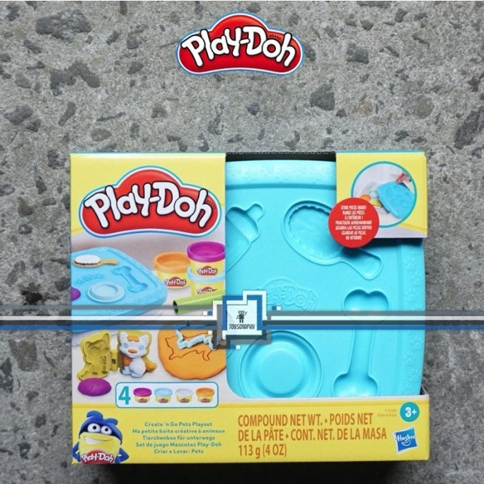 Playdoh Create n Go Pets Playset and Play Doh tempat makan