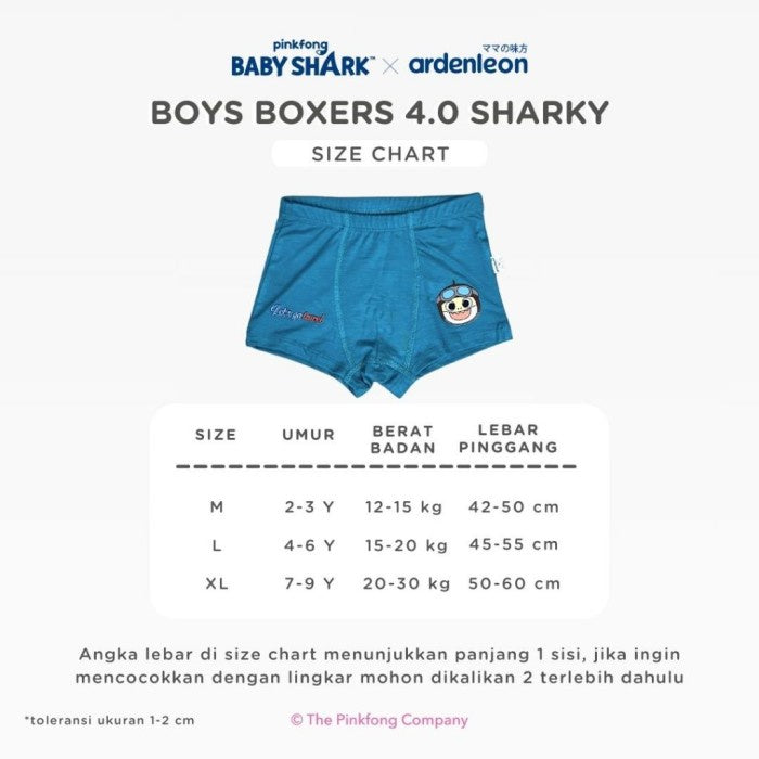 ARDENLEON Celana Dalam Pinkfong Baby Shark Boys Boxers 4.0 (2 pcs)