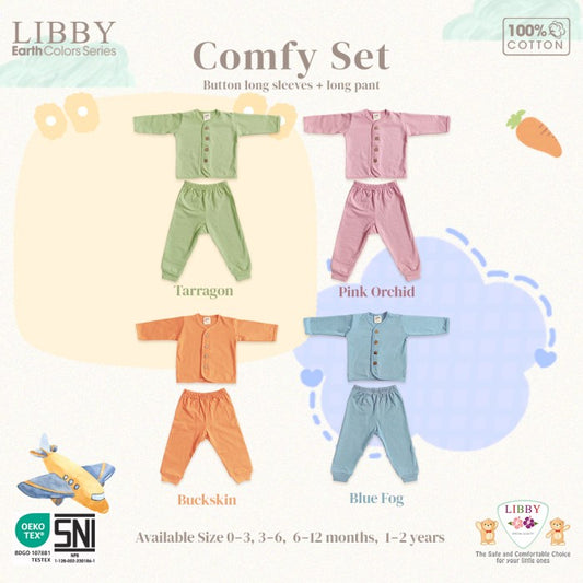LIBBY Earth Comfy Setelan Panjang Seri 5 (1stel/pack) Baju Kancing
