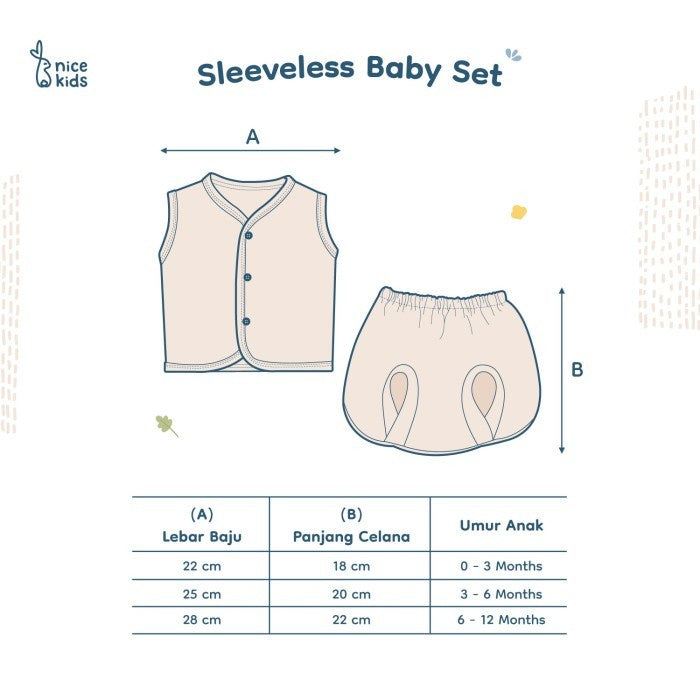SLEEVELESS SET BABY - nice kids (piyama bayi) Tanpa Lengan