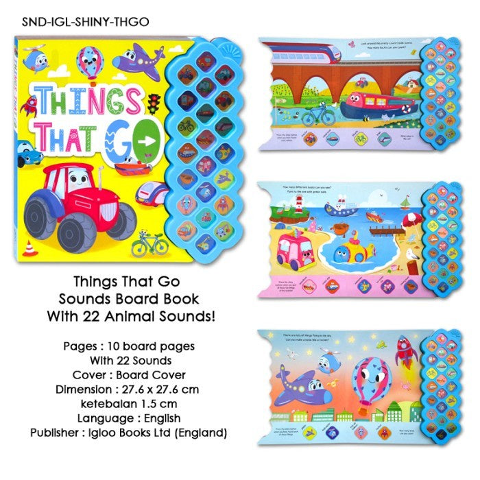 Sleepy Animal Friends/Things That Go Sounds Board Book With 22 Animal
