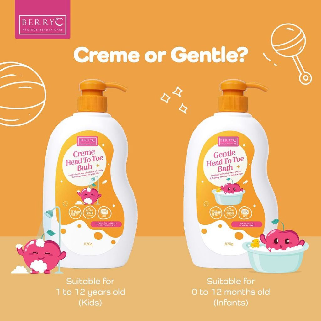 BerryC Gentle Head to Toe Wash Baby Care Natural Sabun & Shampo 3in1 Perawatan Kulit Sensitif Bayi