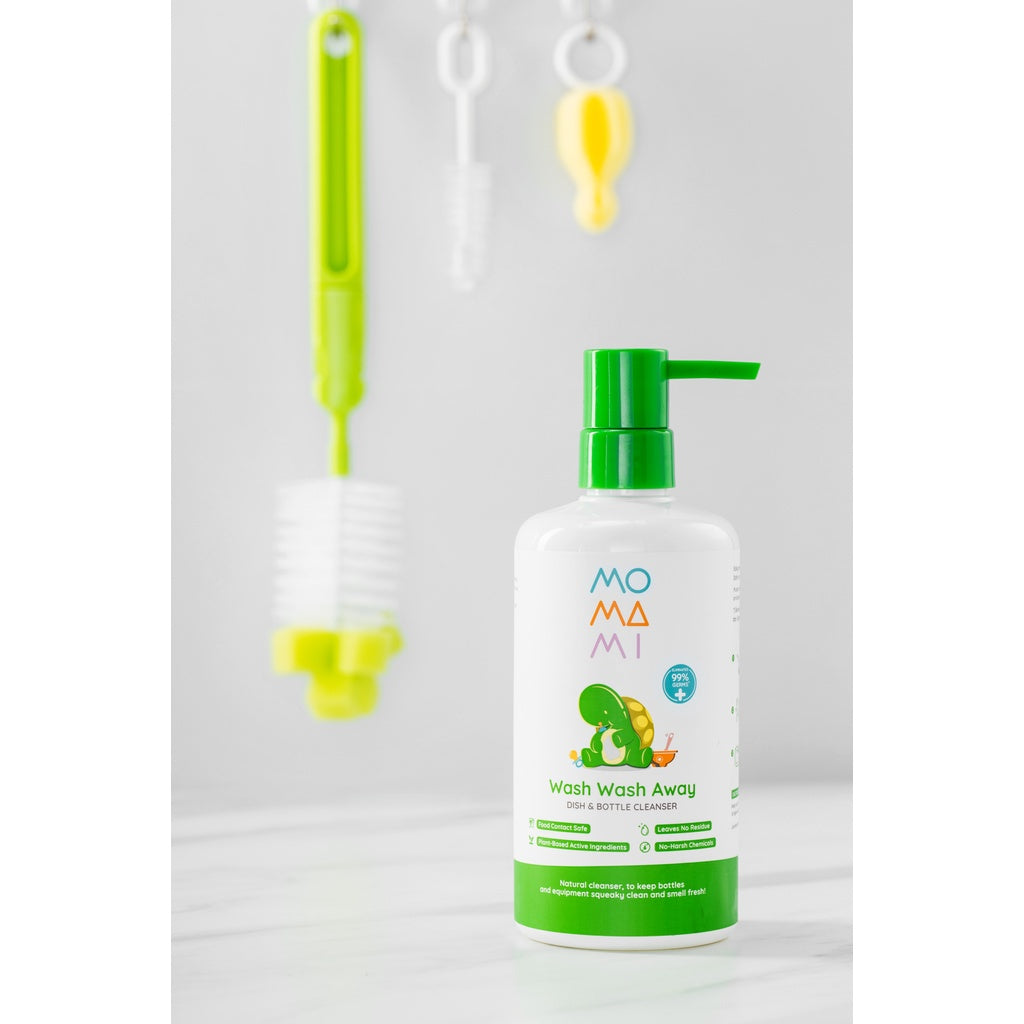 Momami Wash Wash Away Dish & Bottle Cleanser 500ml - Pembersih Piring & Botol Bayi
